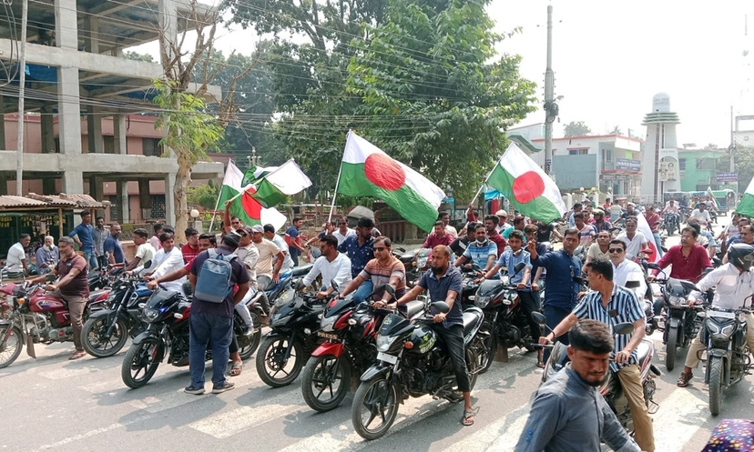 মেহেরপুরে যুবলীগের হরতালবিরোধী শোডাউন