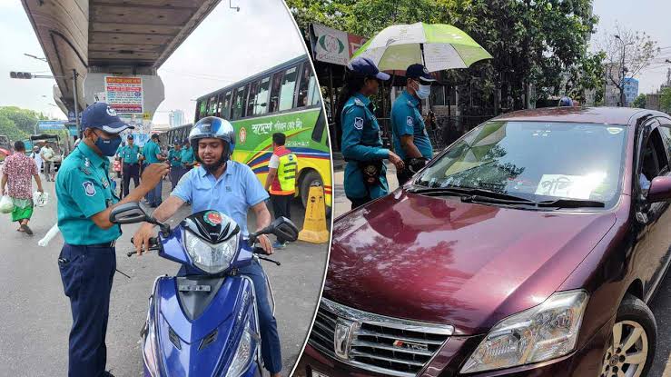 যানবাহনে স্টিকার দেখলেই আটকাচ্ছে পুলিশ