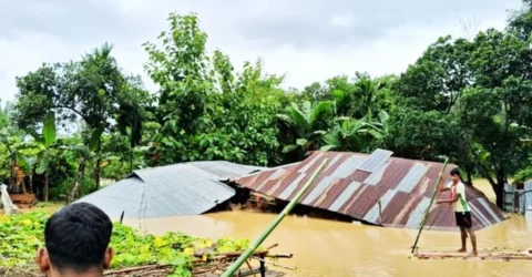 স্মরণকালের ভয়াবহ বন্যা খাগড়াছড়িতে