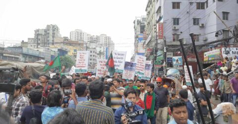 বাঁধ খুলে আকস্মিক বন্যা সৃষ্টির প্রতিবাদে গণঅধিকারের বিক্ষোভ