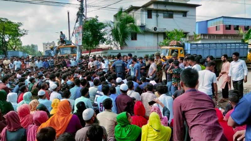 টঙ্গীতে আজও শ্রমিক বিক্ষোভ