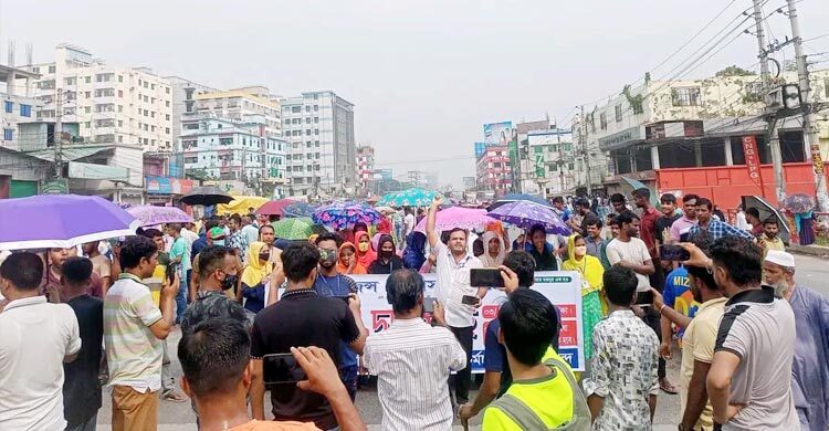 গাজীপুরে পোশাকশ্রমিকদের বিক্ষোভ, ৬ ঘণ্টা ধরে যান চলাচল বন্ধ