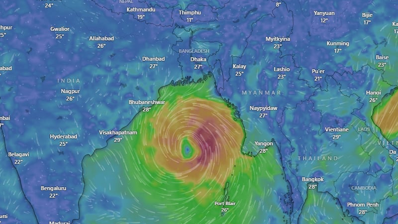 কক্সবাজার থেকে ৬৫০ কিলোমিটার দূরে গভীর নিম্নচাপটি