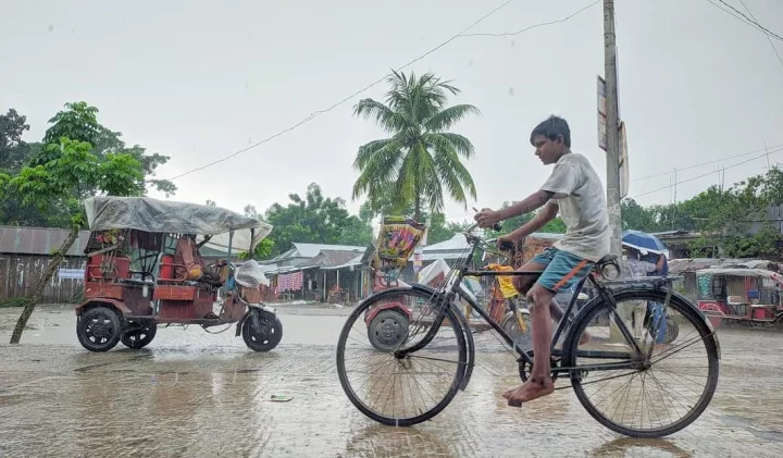 ফুলবাড়ীতে ভারী বৃষ্টিপাতে জনজীবনে ভোগান্তি, বাড়ছে নদ-নদীর পানি