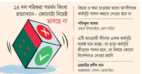 আ’লীগের কর্মসূচি নিয়ে জোট শরিকরা নীরব, সরকার কঠোর