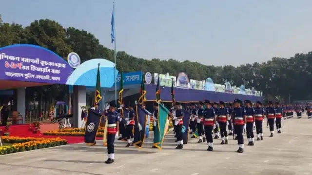 সারদায় কনস্টেবলদের স্থগিত হওয়া সমাপনী কুচকাওয়াজ অনুষ্ঠিত