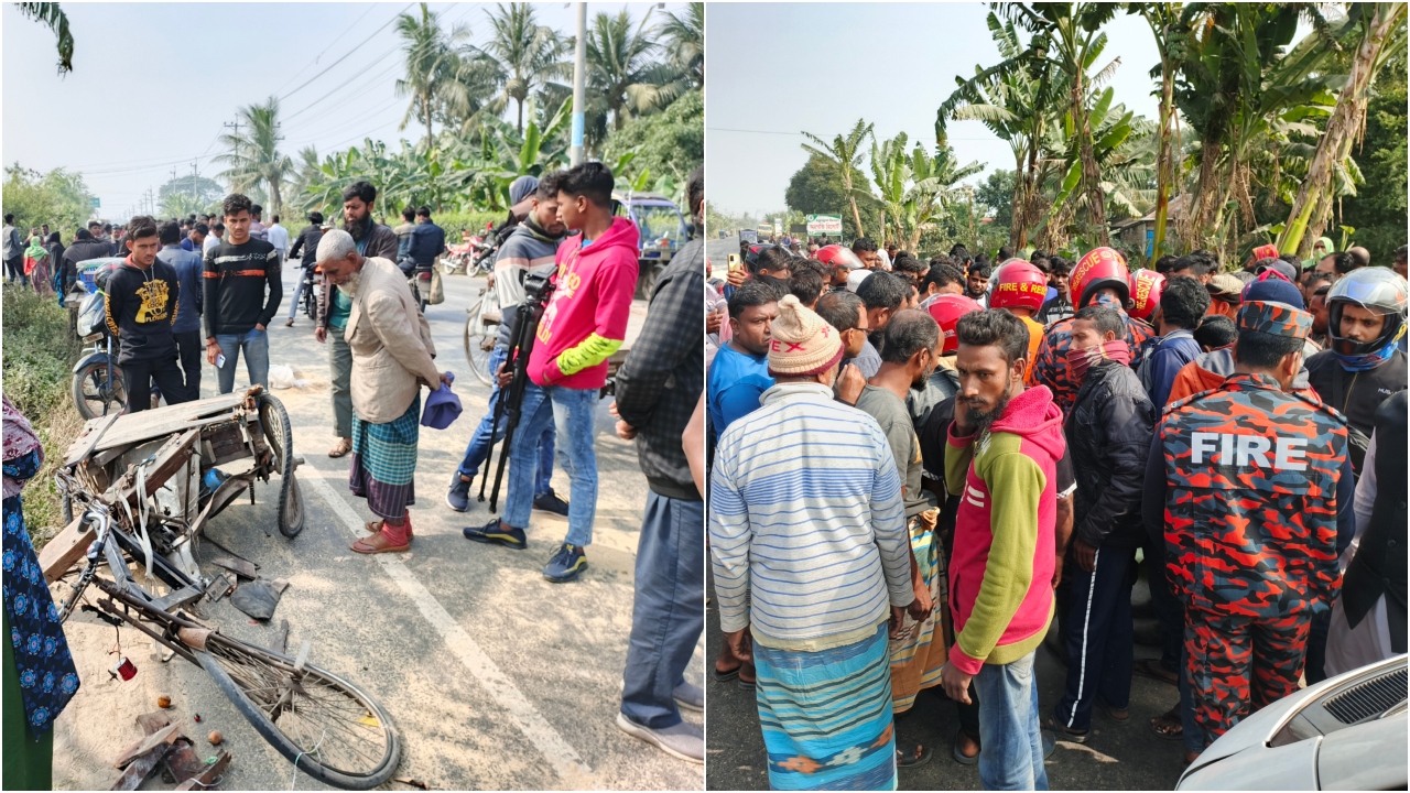 সাতক্ষীরায় বাস চাপায় ভ্যানচালক নিহত