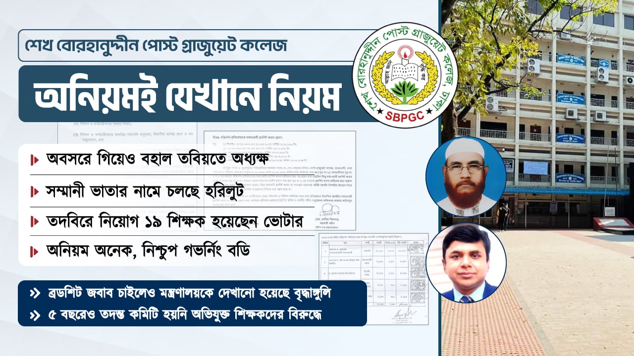 ‘অবৈধ’ অধ্যক্ষ দিয়ে চলছে বোরহানুদ্দিন, সম্মানীর নামে হরিলুট!