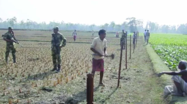 গভীররাতে ফের সীমান্তে কাঁটাতারের বেড়া বিএসএফের, বাধা বিজিবির